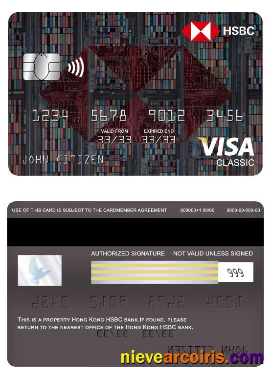 Hong Kong HSBC bank visa classic card
